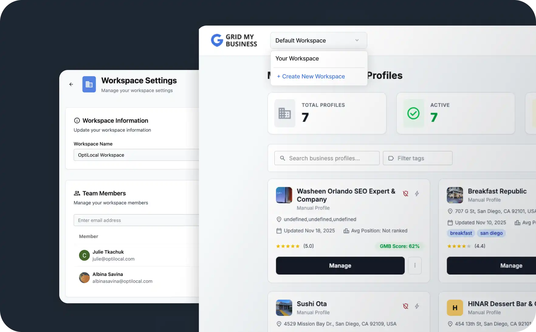 Team & Workspace Management