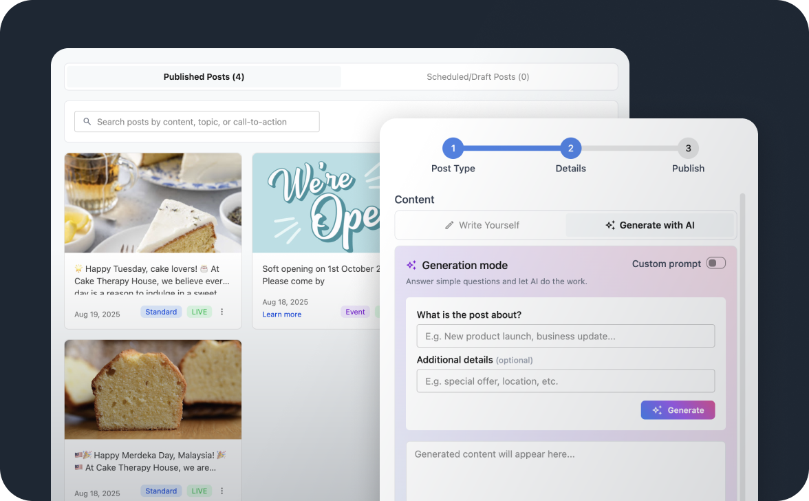 Share updates that keep your business top-of-mind