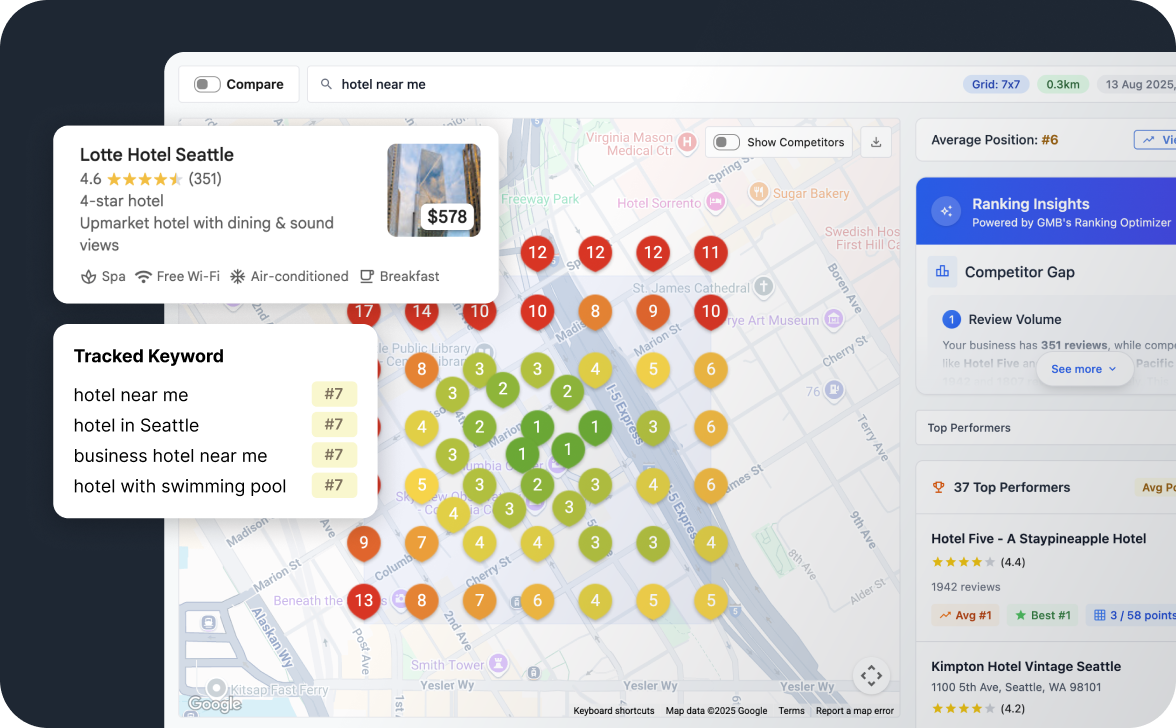 See exactly how your business ranks in local search